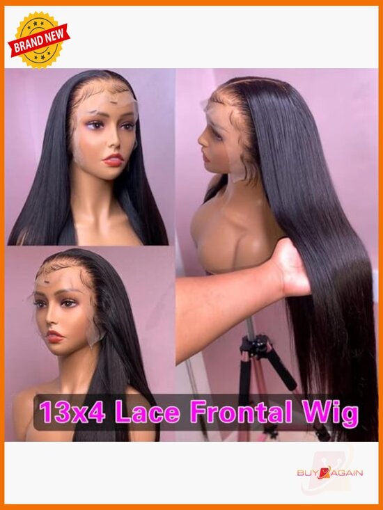 100% Human Hair Lace Front Wig 13x4 200 Density Glueless Wear and Go main image 6